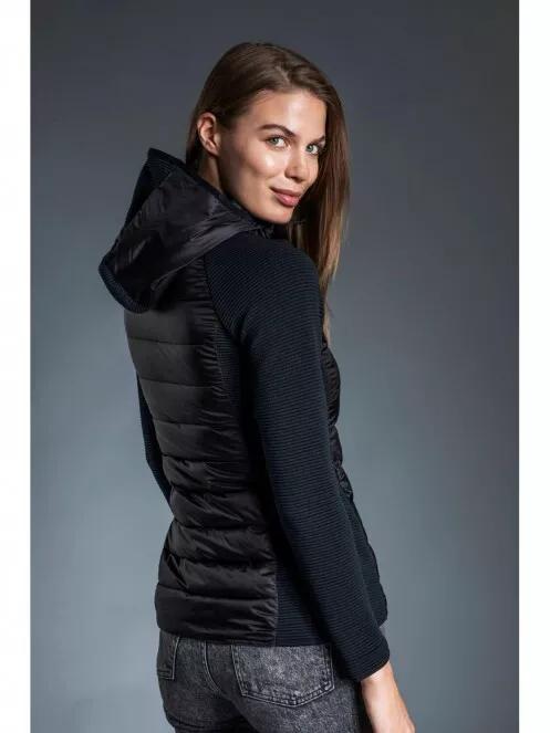 Womens puffer jacket outlet with knit sleeves