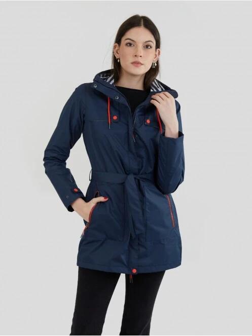 Fundango Regina Waterproof Trench Jacket for women in dark blue 2