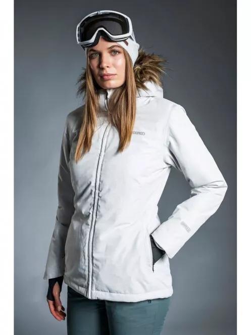 White fur deals ski jacket