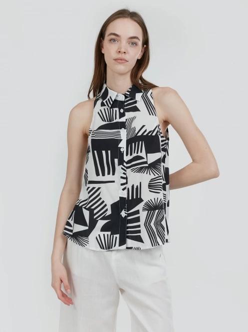 Fundango Myrto Sleeveless Shirt for women in black 2