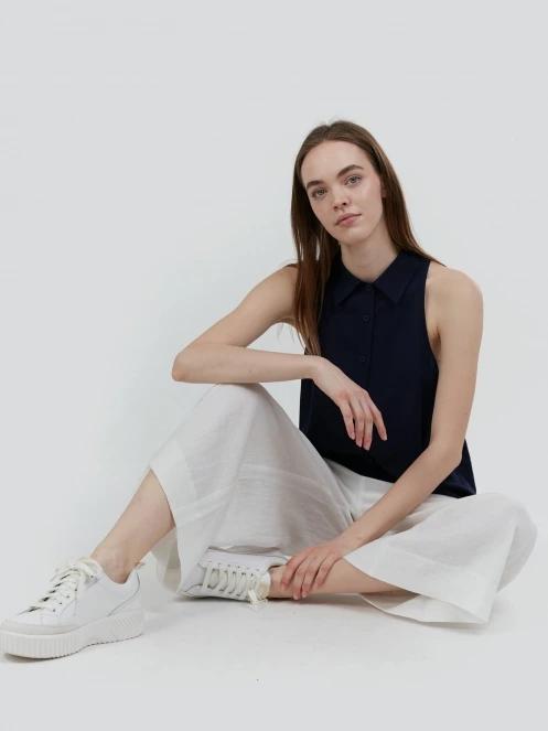 Fundango Myrto Sleeveless Shirt for women in dark blue 5