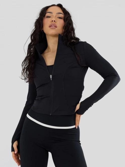 Fundango Flop Zip Up Top for women in black 2