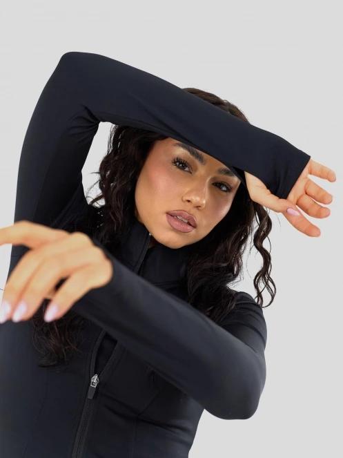 Fundango Flop Zip Up Top for women in black 7