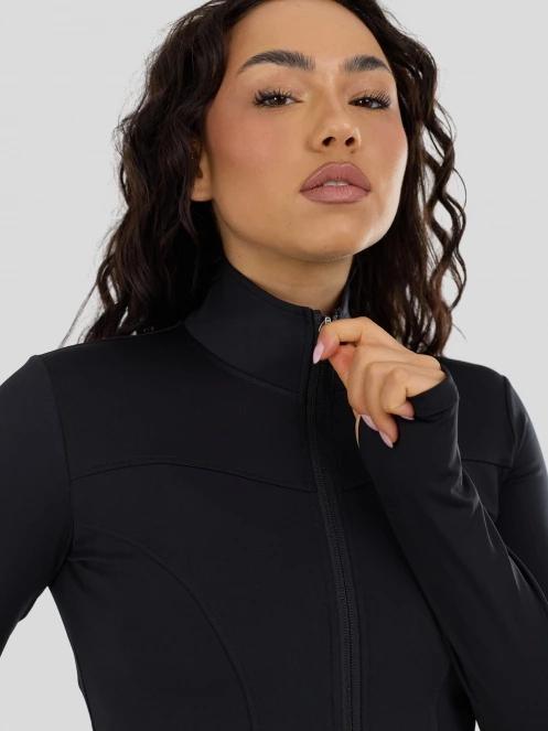 Fundango Flop Zip Up Top for women in black 9