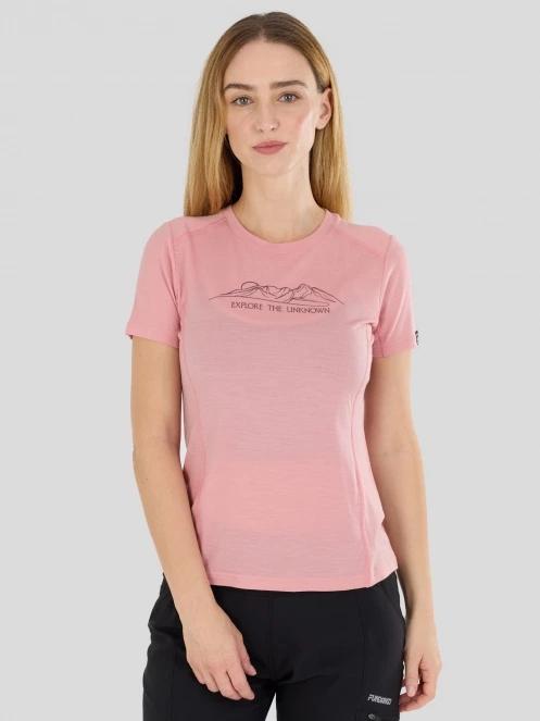 Fundango Reinga Merino T-shirt for women in pink 2