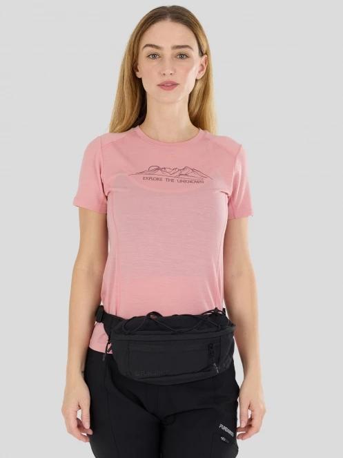 Fundango Reinga Merino T-shirt for women in pink 6