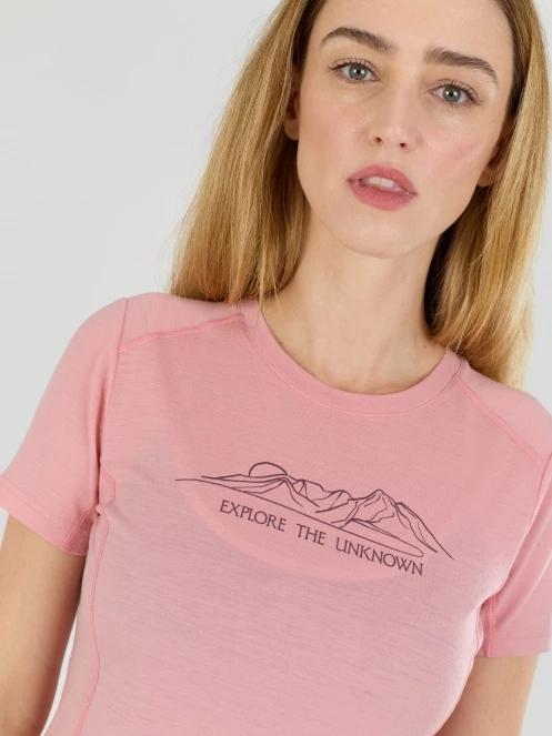 Fundango Reinga Merino T-shirt for women in pink 9