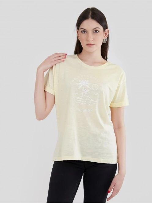 Fundango Nissa T-shirt for women in yellow 2