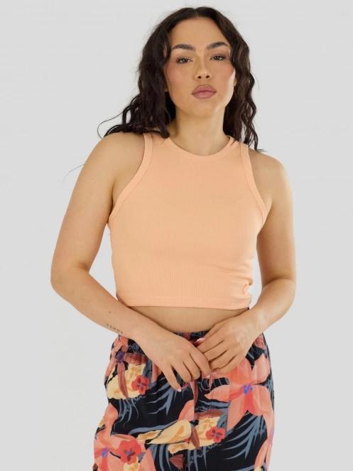 Fundango Naya Cropped Tank-T for women in orange 2