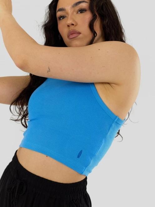 Fundango Naya Cropped Tank-T for women in blue 6