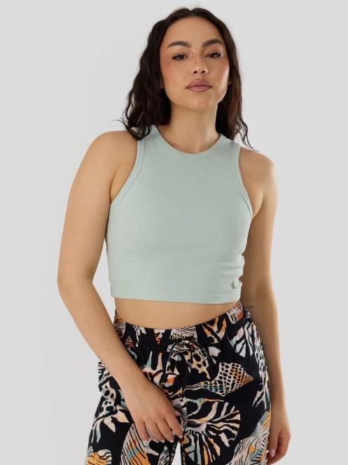 Fundango Naya Cropped Tank-T for women in green 2