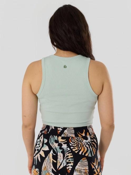 Fundango Naya Cropped Tank-T for women in green 3