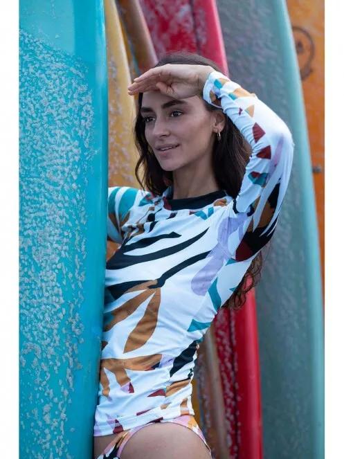 Fundango Joyce Long Sleeve Rashguard for women in white 7