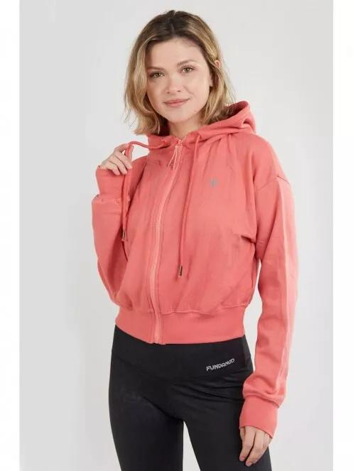 Fundango Draug Crop Hoodie for women in magenta 2