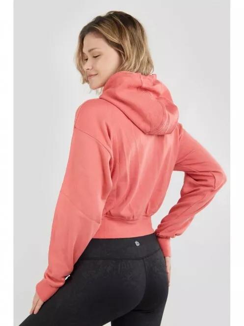 Fundango Draug Crop Hoodie for women in magenta 3