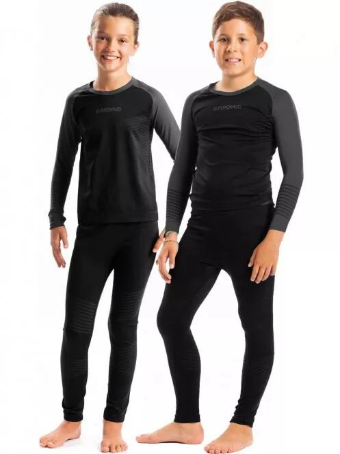 Fundango SEAMLESS JR Baselayer Set in black 2