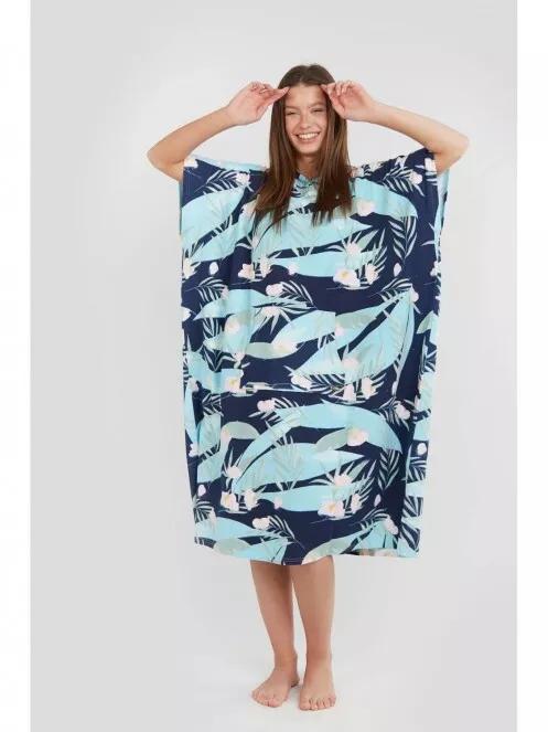 Fundango Amarante Surf Poncho for women in blue 2