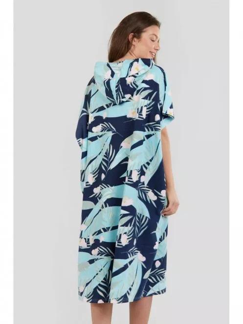 Fundango Amarante Surf Poncho for women in blue 3