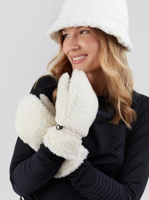 Fundango Teddy Gloves for women in white 3