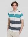 Fundango Incognito Stripe Poloshirt for men in green 1