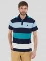 Fundango Incognito Stripe Poloshirt for men in blue 1