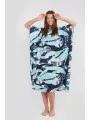 Fundango Amarante Surf Poncho for women in blue 1